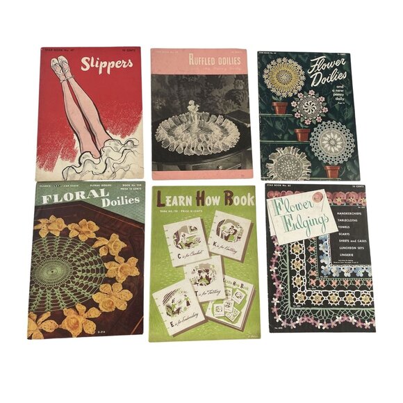 Vintage Crochet Pattern Booklet Collection 1940s Lot of 6! Midcentury - Picture 1 of 10